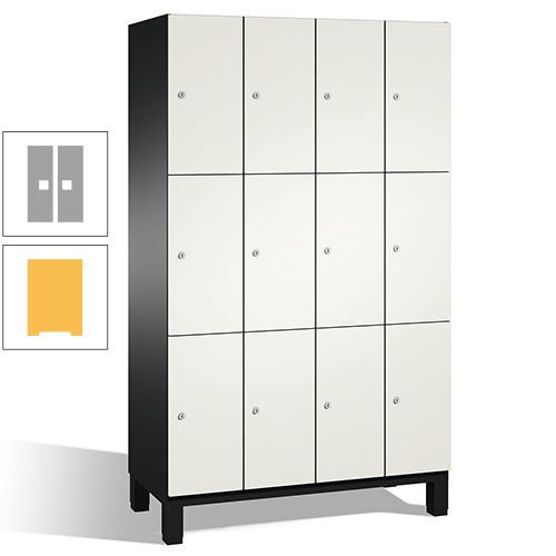 Fächerschrank, Stahlschrank, 12 Fächer, Türöffnungsbegrenzer, mit Füßen, Korpus lichtgrau, Tür anthrazitgrau, 1.980 x 1.200 x 525 mm (HxBxT)
