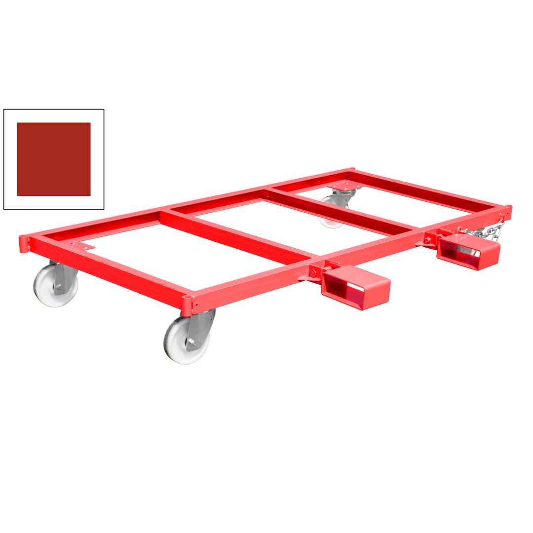 Langgutseitenwagen - Traglast 1.350 kg - Einfahrtaschen klappbar - 730 x 1.300 x 2.070 mm (HxBxT) - feuerrot