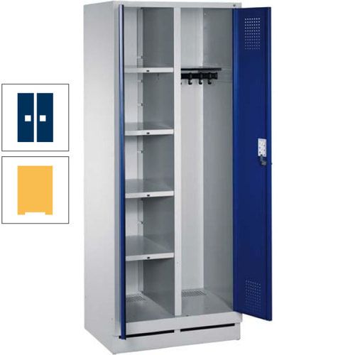 Mehrzweckschrank, Doppeltüren, Füße, 2 Abteile a 300 mm, Korpus anthrazitgrau, Tür anthrazitgrau, 1.800 x 600 x 500 mm (HxBxT)