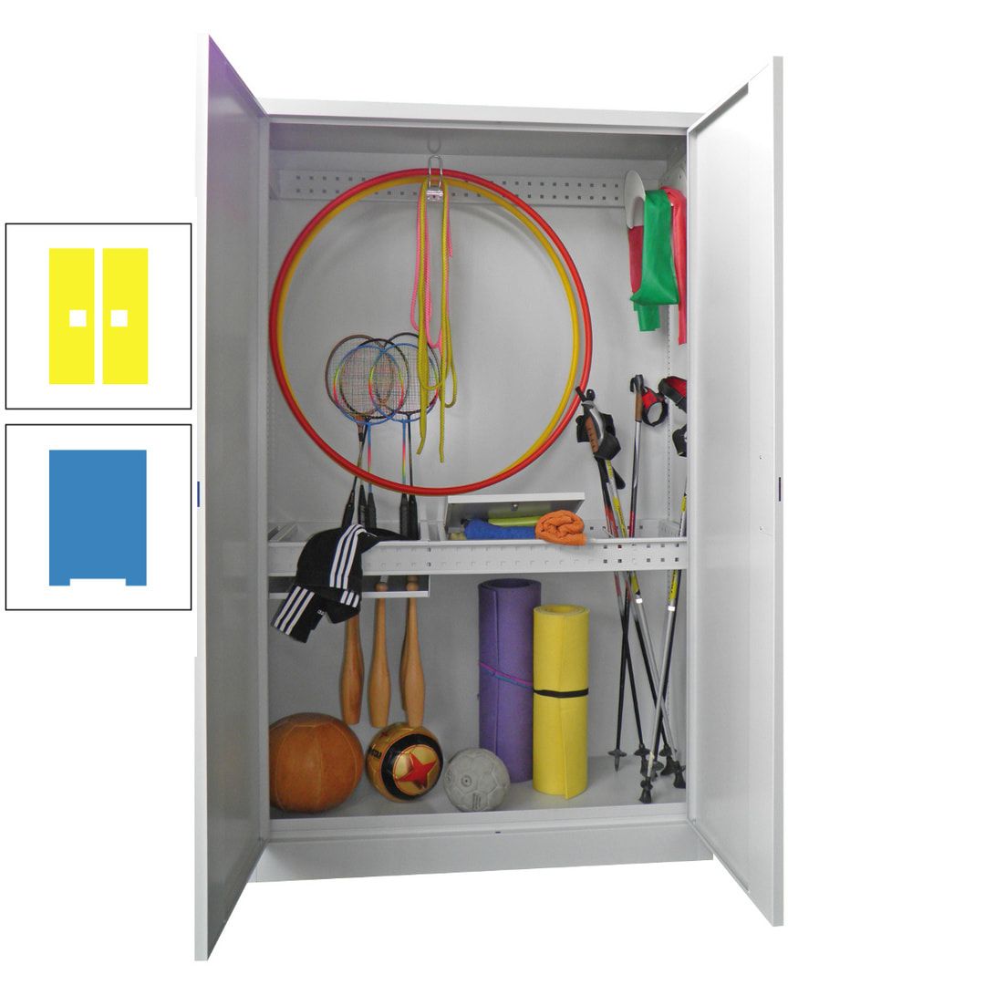 Sportschrank - Vollblechtüren - Variante 1 - 1.950x1.200x500 mm (HxBxT) - anthrazitgrau