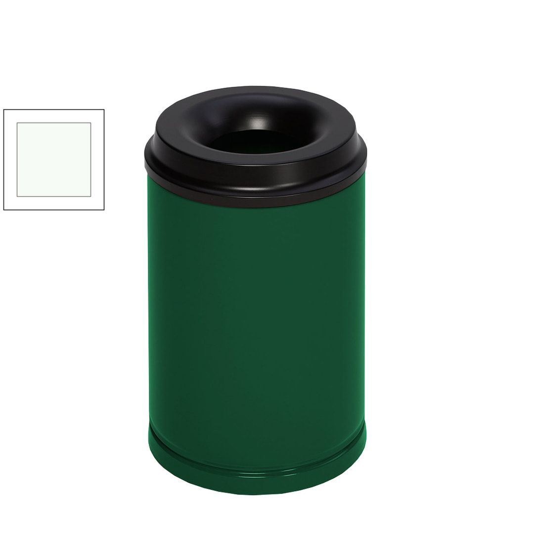 Edelstahl Papierkorb - feuersicher - Volumen 15 l - 370 x 250 x 250 mm (HxBxT) - 3 kg