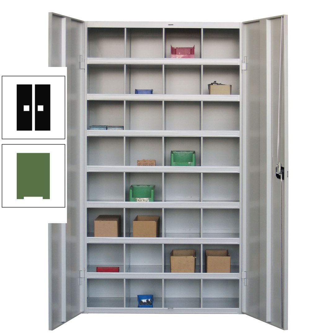 Fächerschrank - Sortierstation - Büroschrank - 32 Fächer - 1.800 x 1.000 x 530 mm (HxBxT) - Materialschrank - anthrazitgrau
