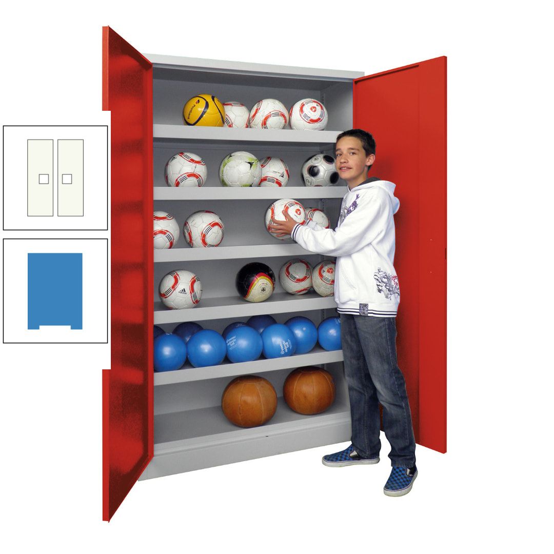 Ballschrank - Vollblechtüren - 5 Böden - 1.950x1.500x500 mm (HxBxT) - anthrazitgrau