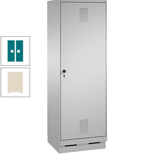 Doppel-Spind, Garderobenschrank, 1 Tür für 2 Abteile a 300 mm, Korpus anthrazitgrau, Türen anthrazitgrau, 1.800 x 600 x 500 mm (HxBxT)