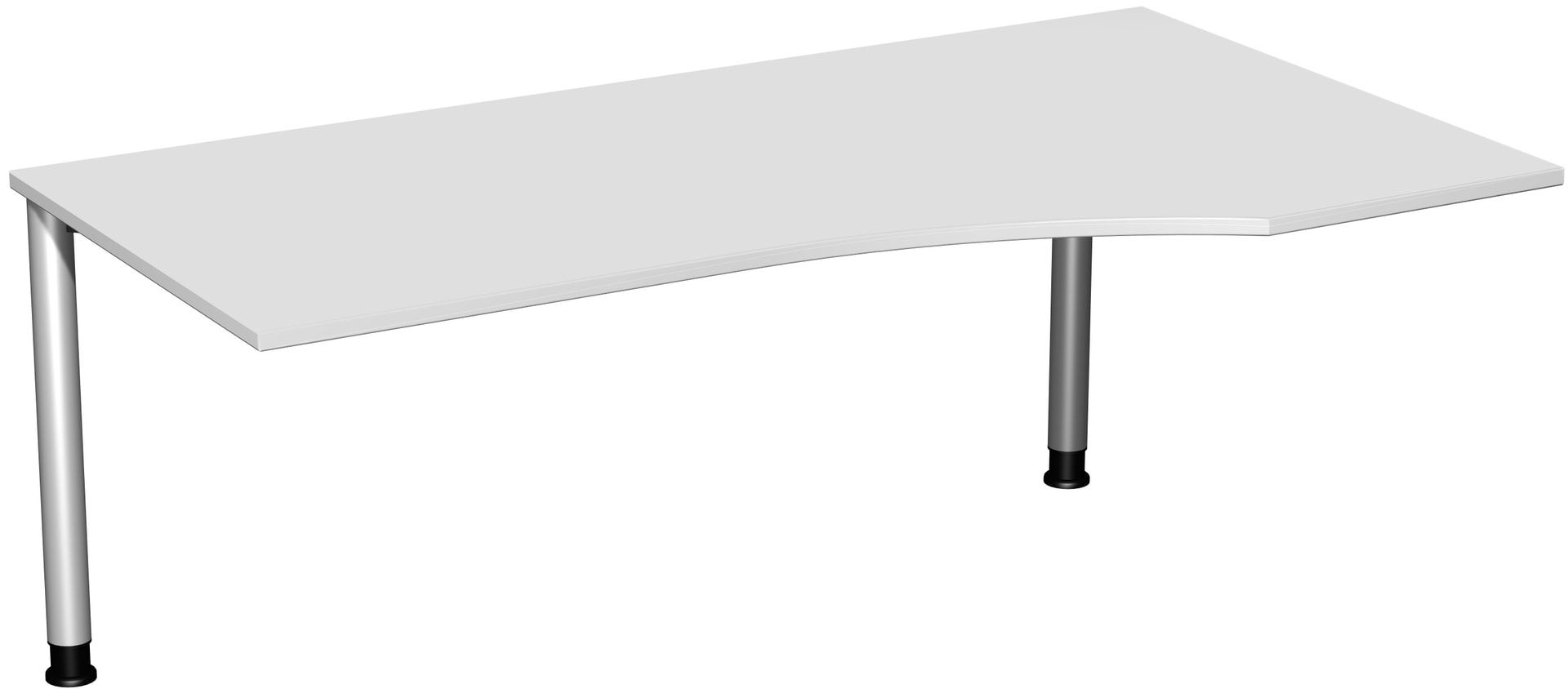Eckschreibtisch mit einseitig verkürzten Füßen, 4-Fuß Flex, Ecke rechts, Höhe 680-800 mm, 1.600 x 1.000 mm (BxT), Gestell anthrazit, Ahorn