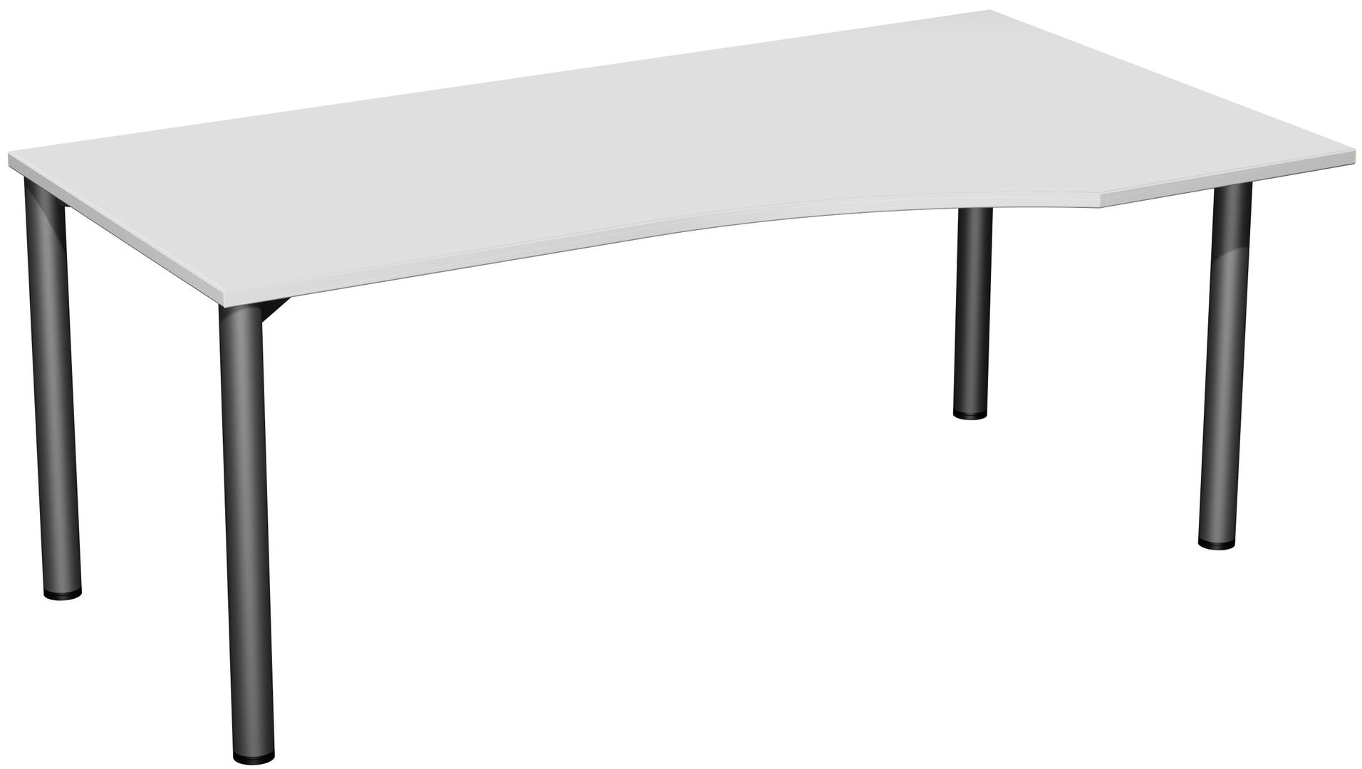 Eckschreibtisch - Ecke rechts - 4-Fuß Flex - 720 x 1.600 x 1.000 mm (HxBxT) - Gestell anthrazit - Ahorn