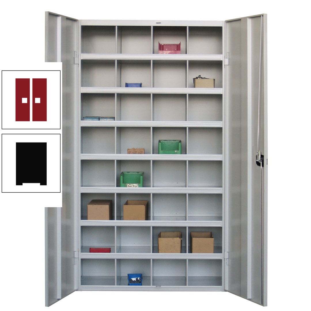 Fächerschrank - Sortierstation - Büroschrank - 32 Fächer - 1.800 x 1.000 x 530 mm (HxBxT) - Materialschrank - anthrazitgrau