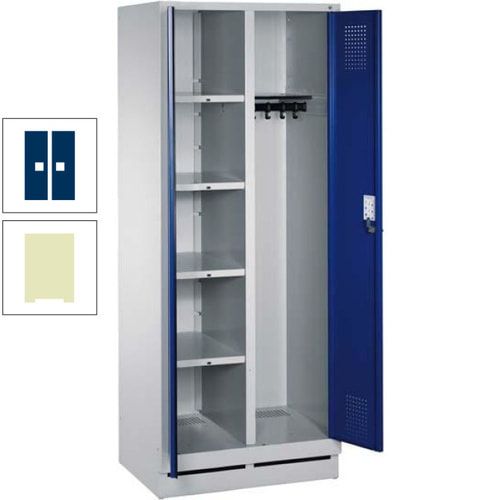 Mehrzweckschrank, Doppeltüren, Füße, 2 Abteile a 300 mm, Korpus anthrazitgrau, Tür anthrazitgrau, 1.800 x 600 x 500 mm (HxBxT)