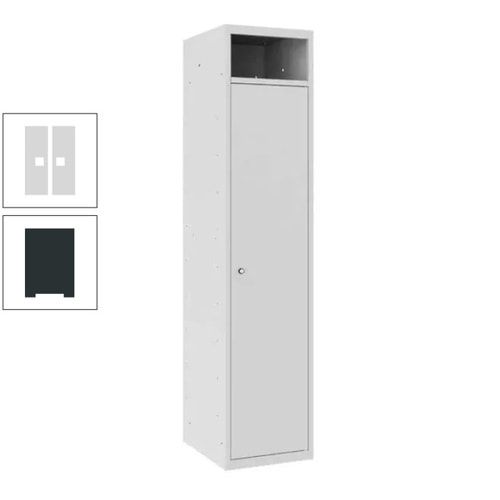 Wäschesammelschrank, Wäscheschrank, Einwurfschlitz, Zylinderschloss, 1.800 x 400 x 500 mm (HxBxT), Korpus anthrazitgrau, Front anthrazitgrau