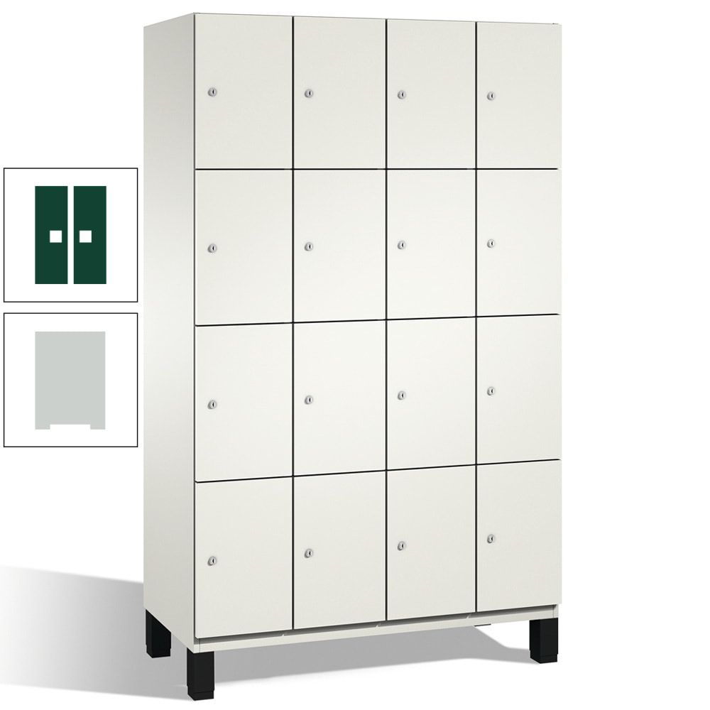 Fächerschrank, Stahlschrank, 16 Fächer, Türöffnungsbegrenzer, mit Füßen, Korpus lichtgrau, Tür anthrazitgrau, 1.980 x 1.200 x 525 mm (HxBxT)
