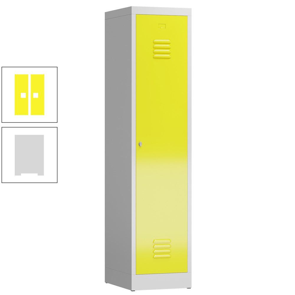 Garderobenschrank, Garderobenspind, 1 Abteil, Abteiltrennwand, 1.800 x 415 x 500 mm (HxBxT), Stahl, Drehriegel, Korpus: lichtgrau, Front: anthrazit