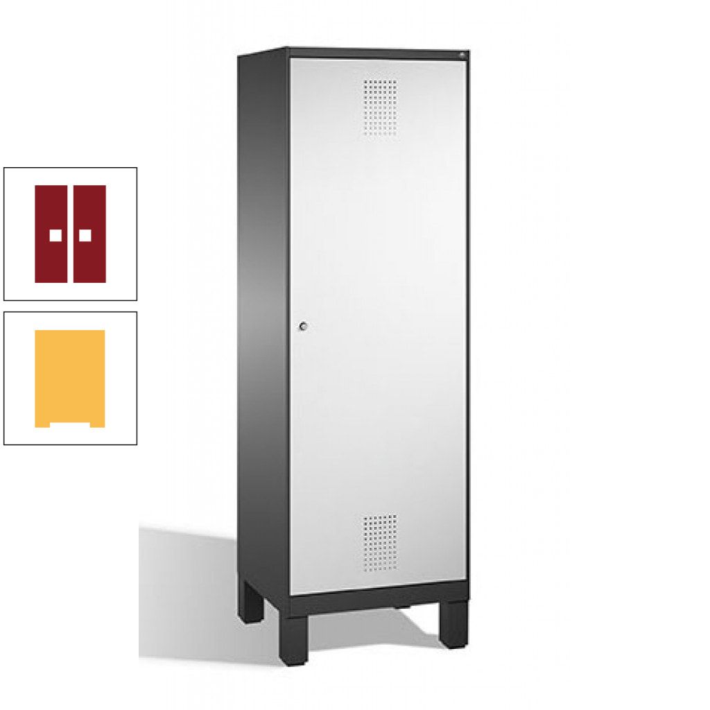 Doppel-Spind, Garderobenschrank, 1 Tür für 2 Abteile a 300 mm, Korpus anthrazitgrau, Türen anthrazitgrau, 1.850 x 600 x 500 mm (HxBxT)