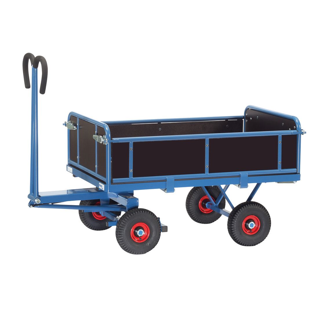 Handpritschenwagen m. Bordwänden - 700 kg - (BxT) 800 x 1.200 mm - Luftbereifung