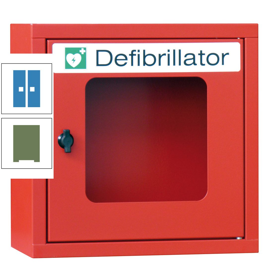 Defibrillatorenschrank - 400 x 400 x 200 mm (HxBxT) - Sichtfenster - anthrazitgrau