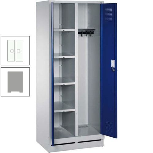 Mehrzweckschrank, Doppeltüren, Füße, 2 Abteile a 300 mm, Korpus anthrazitgrau, Tür anthrazitgrau, 1.800 x 600 x 500 mm (HxBxT)