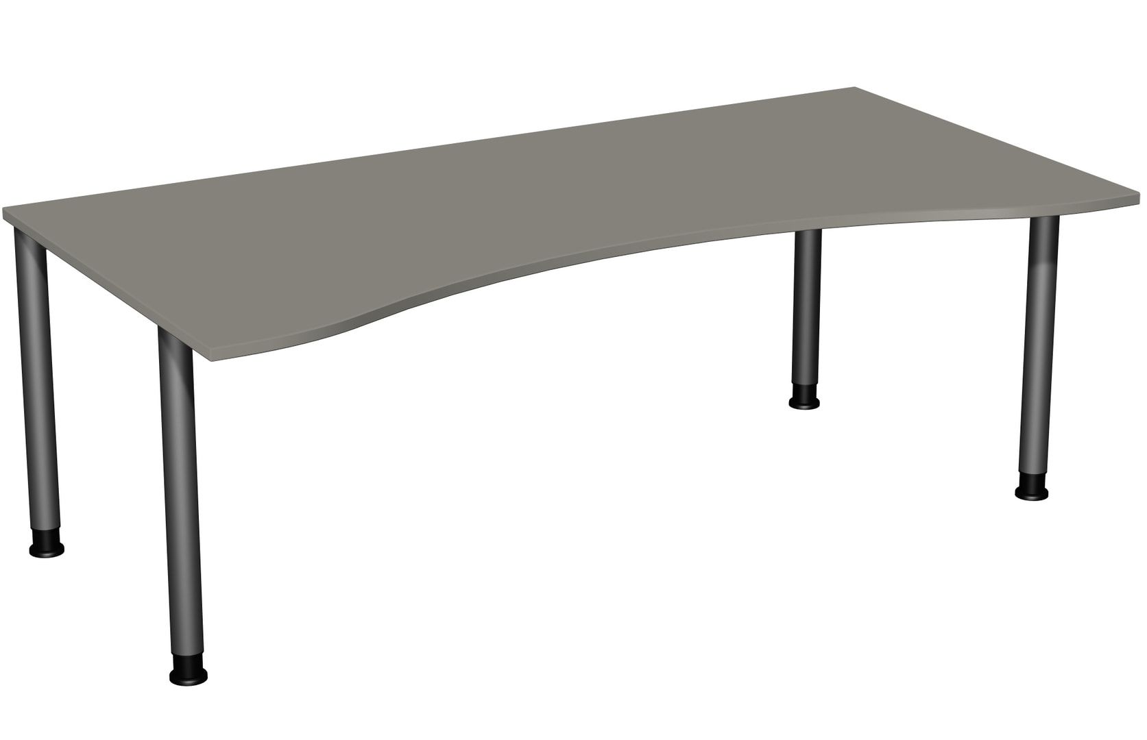Ergo-Schreibtisch - 4-Fuß Flex - Bürotisch - Höhe 680-800 mm - 1.600 x 1.000 mm (BxT) - Gestell anthrazit - Ahorn