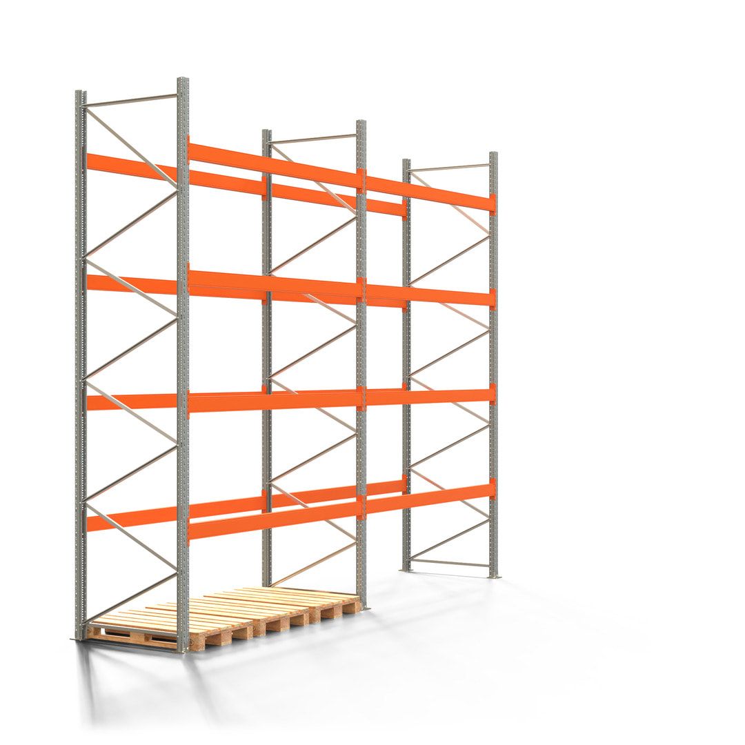Palettenregal ARTUS - 5 Ebenen - Fachlast 2.325 kg - 4.500 x 5.655 x 1.100 mm (HxBxT) - 2 Felder - Schwerlastregal