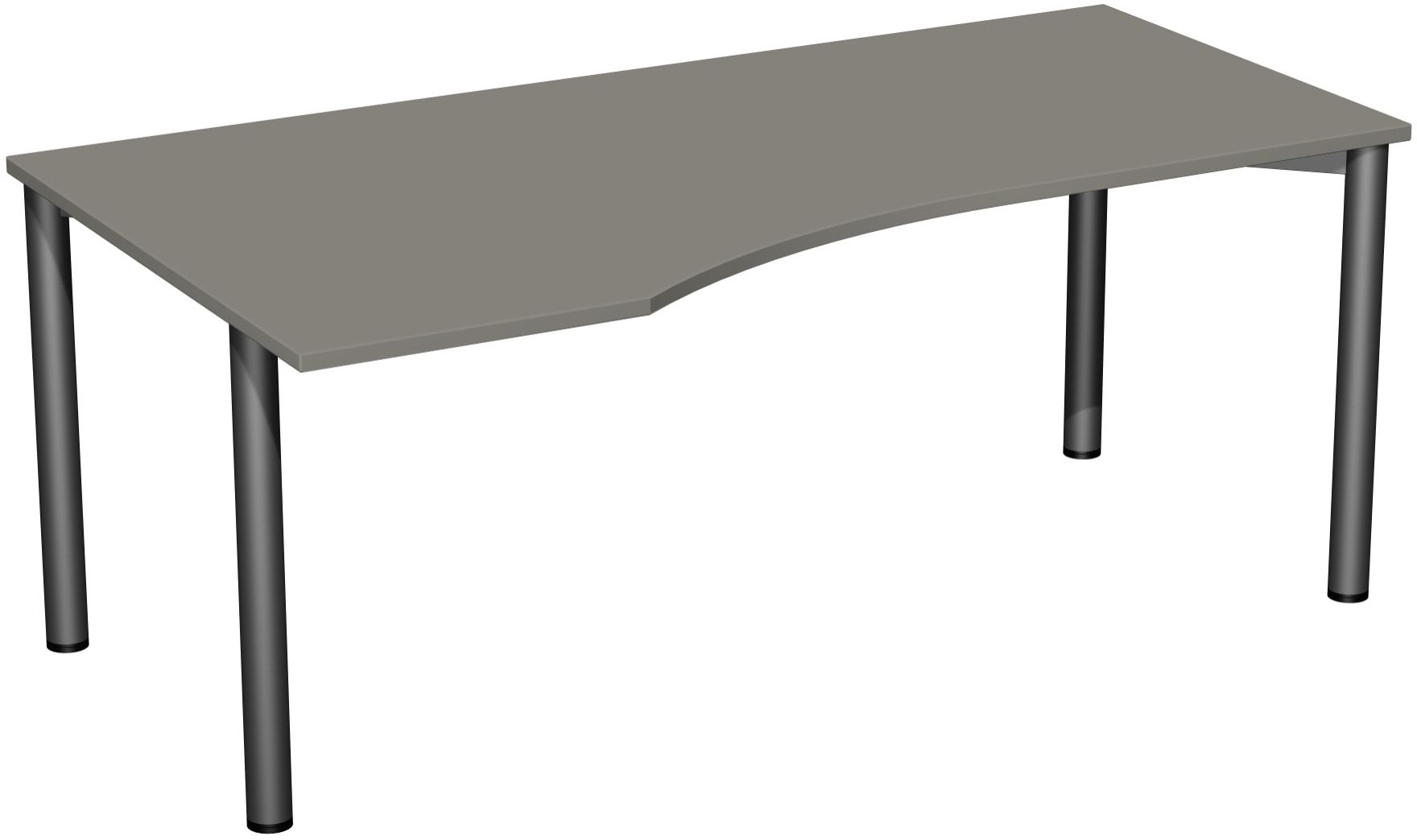 Eckschreibtisch - Ecke links - 4-Fuß Flex - 720 x 1.600 x 1.000 mm (HxBxT) - Gestell anthrazit - Ahorn
