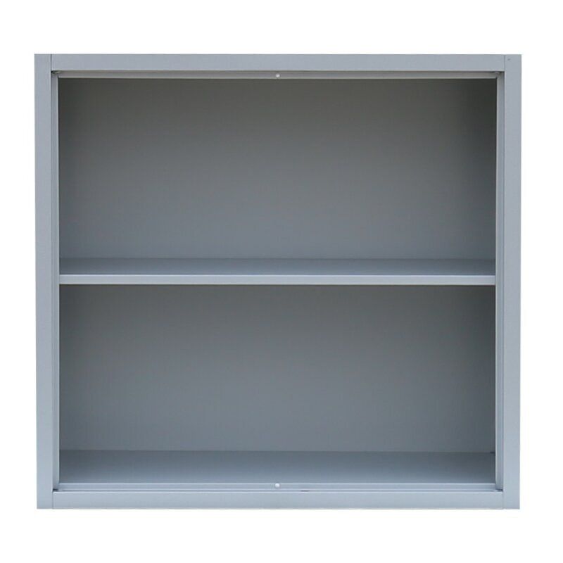 Aktenregal, Ordnerregal, Büroregal, 2 Fächer, Stahl, pulverbeschichtet, 750 x 800 x 383 mm (HxBxT), Farbe: lichtgrau