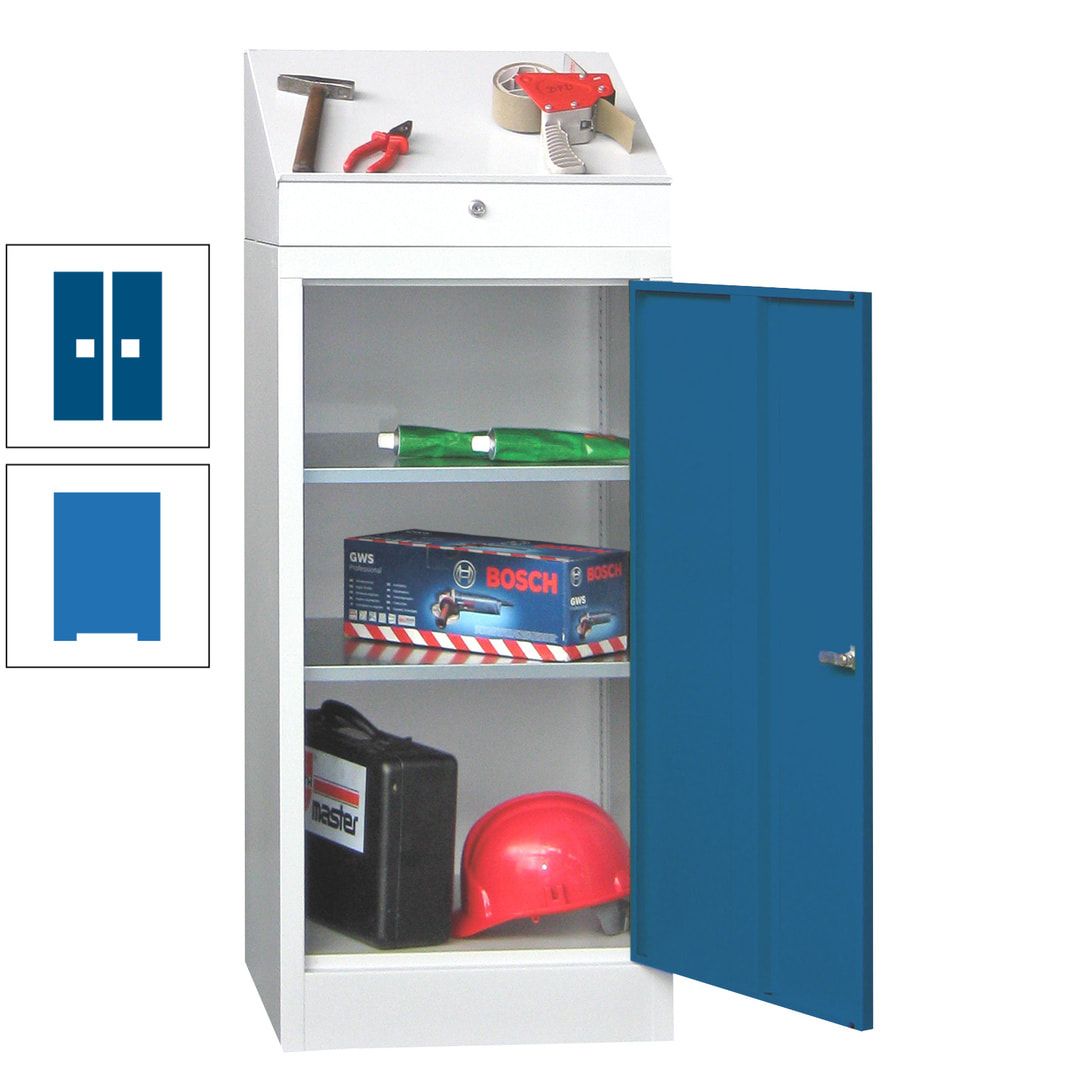 Stehpult mit Schrank - Vollblechtür - Zylinderschloss - 1.270x500x500 mm (HxBxT) - anthrazitgrau