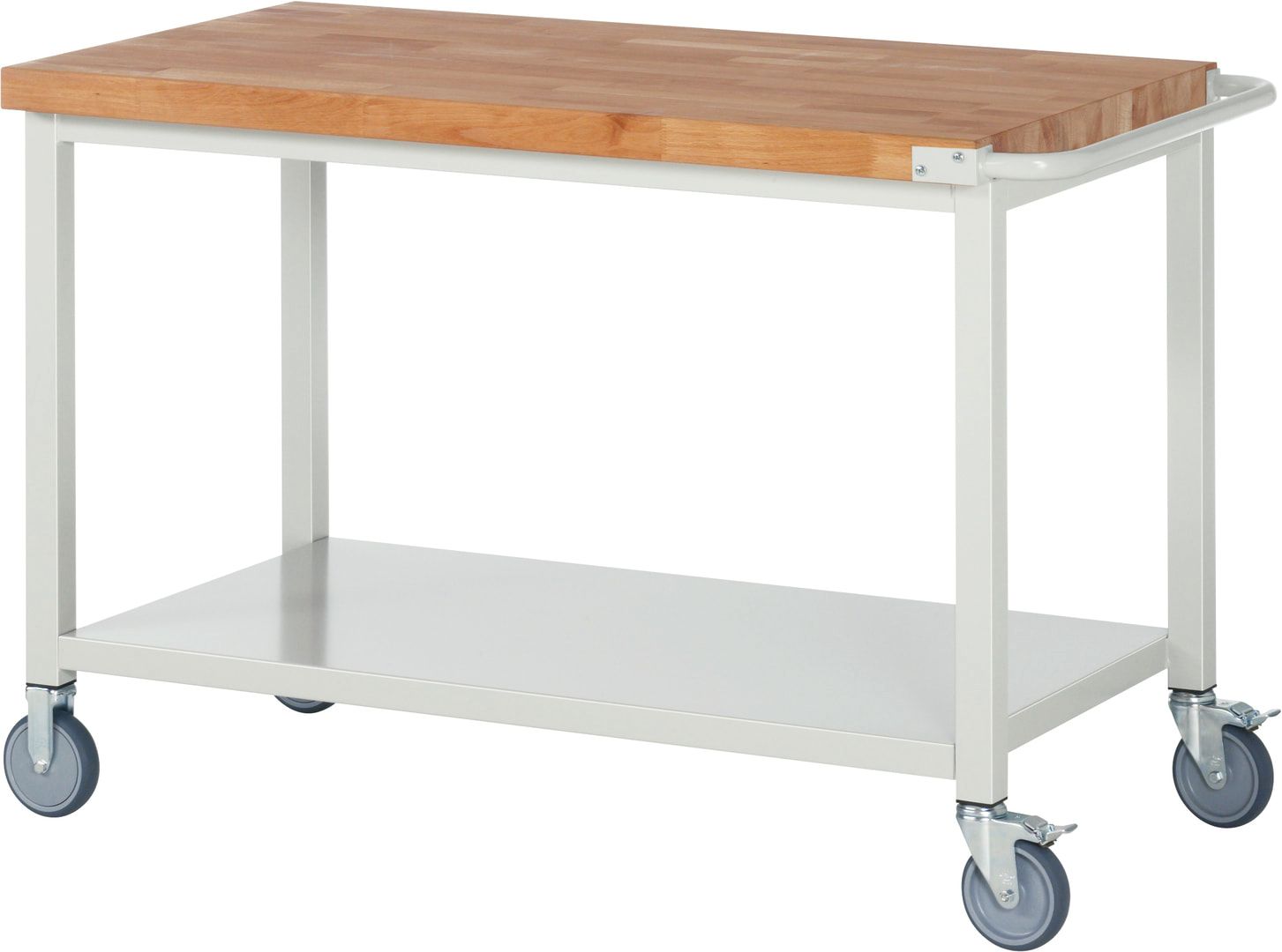 Mobile Werkbank mit Ablageboden - höhenverstellbar 880-1.080 mm - 1.250 x 700 mm (BxT) - Traglast 450 kg - Anthrazitgrau