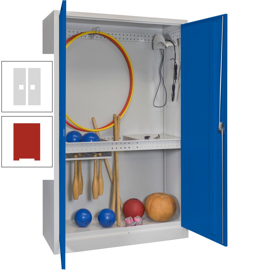 Sportschrank - Vollblechtüren - Variante 3 - 1.950x1.200x500 mm (HxBxT) - anthrazitgrau