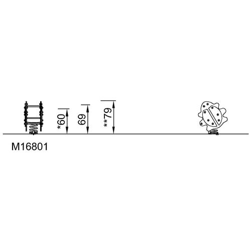 Schaukel-Wippe Marienkäfer, Spielsystem, Griffstange, Fußstütze, robust, hochwertiger Federstahl, Klemmschutz, 790 x 400 x 690 mm (HxBxT), ab 1 Jahr