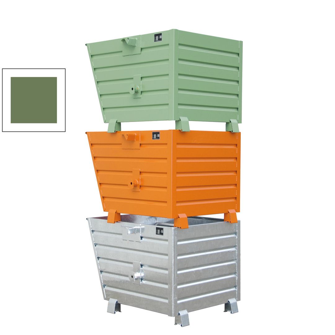 BAUER Stapelkipper 300 l - 500 kg - 600 x 600 x 800 mm (HxBxT) - 3-Fach stapelbar - blau