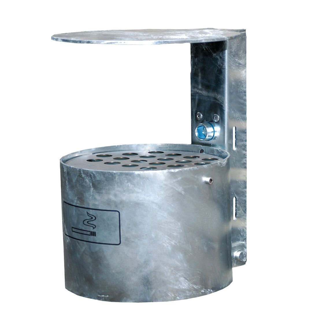Rundascher - 4 l - mit Haube - Wand- o. Pfostenmontage - Aschenbecher - anthrazitgrau