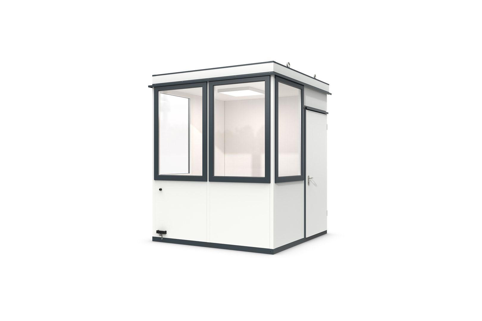 Bürocontainer, Pförtnerhäuschen, Kassenhaus, Anmeldung, Sanitär-Container, mobil, für Außen, 2.820 x 2.400 x 2.280 mm (HxBxT), 5,47 qm, mit Fußboden