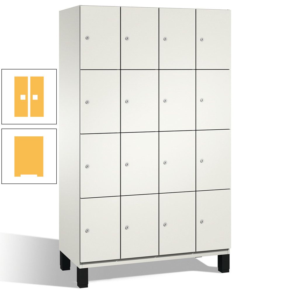 Fächerschrank, Stahlschrank, 16 Fächer, Türöffnungsbegrenzer, mit Füßen, Korpus lichtgrau, Tür anthrazitgrau, 1.980 x 1.200 x 525 mm (HxBxT)