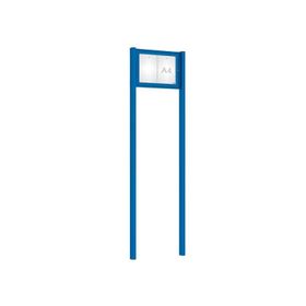 Pfosten-Set (2 Endpfosten) für Schaukasten mit Doppelflügeltür - Höhe 2.600 mm - Einbetonieren - Farbe enzianblau