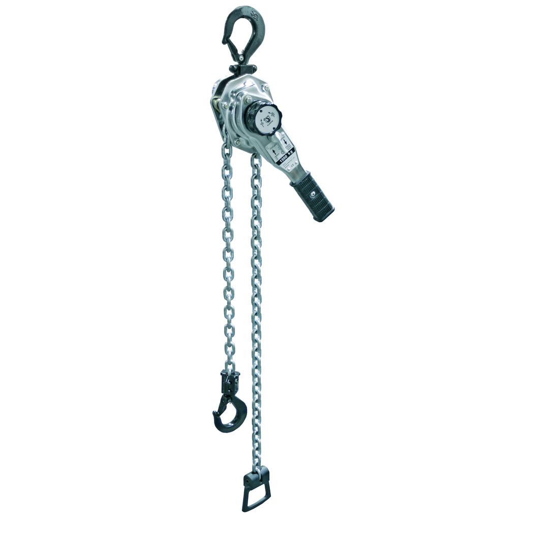 Hebelzug verchromt - Tragkraft 1.600 kg - Hub 1,5 m - Bauhöhe 360 mm