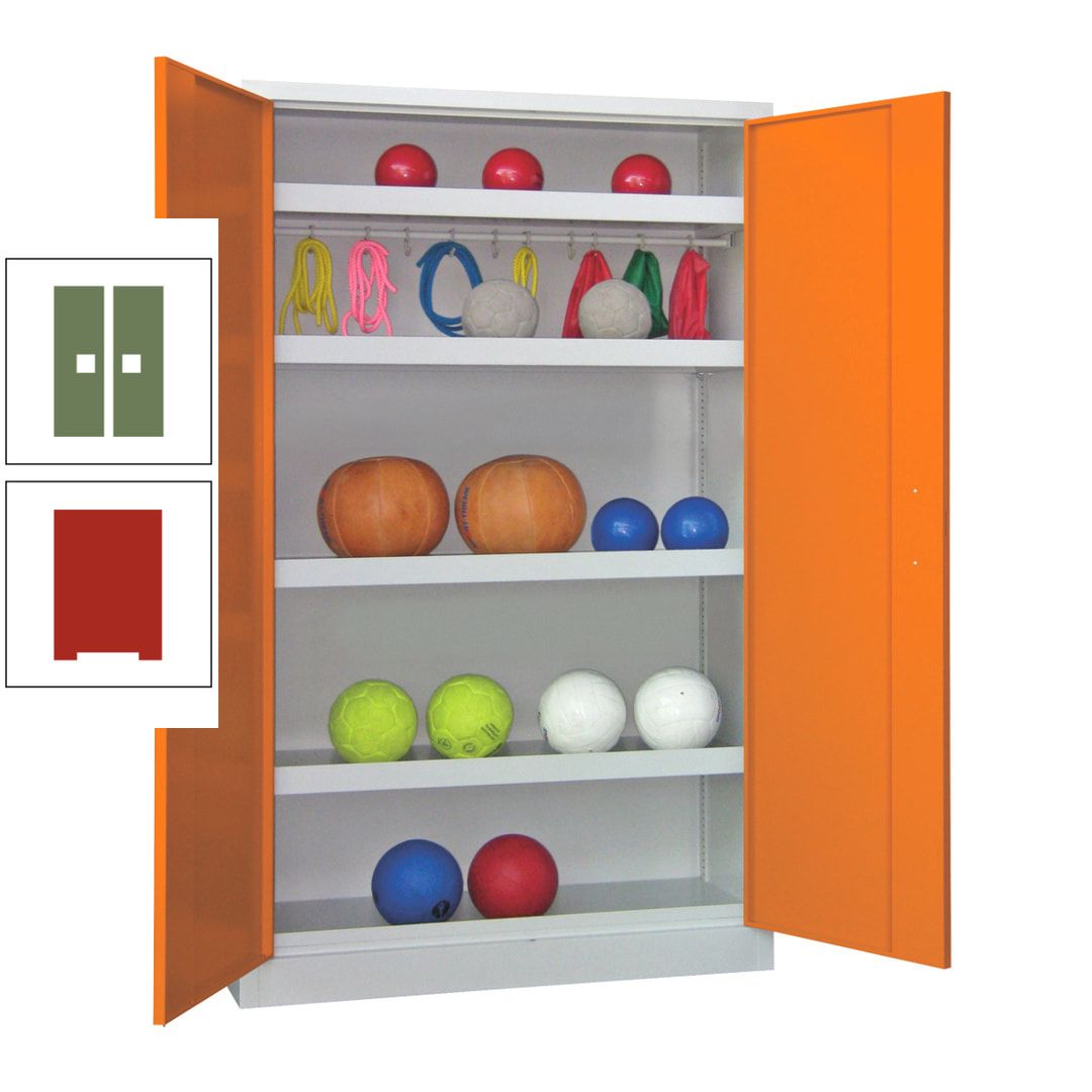 Ballschrank - Vollblechtüren - 4 Böden - 1 Hakenleiste - 1.950x1.200x500 mm (HxBxT) - anthrazitgrau