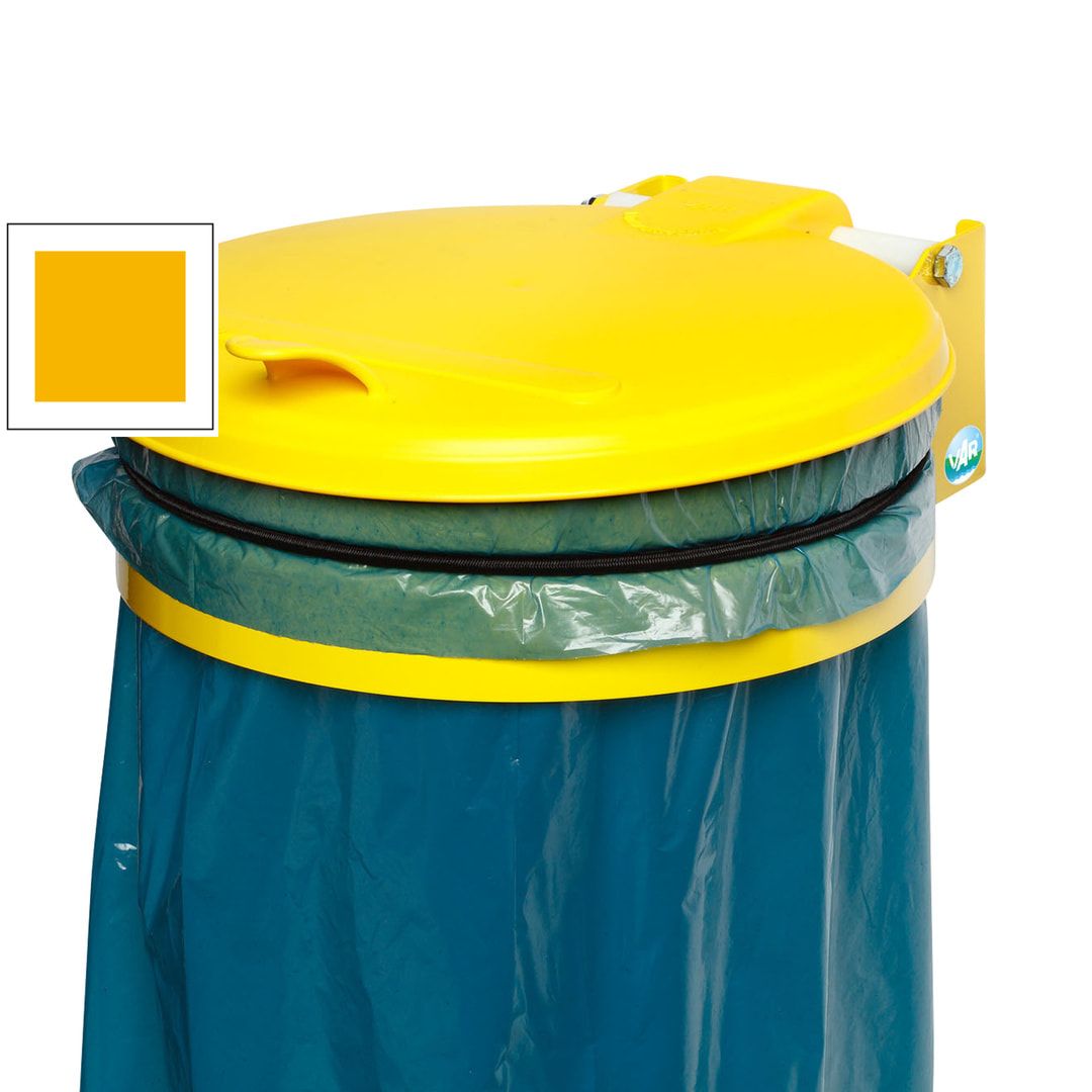Müllsackhalter - Wandgerät - Stahl - Deckel Kunststoff - für 120 l Säcke - 370 x 465 mm (BxT) - enzianblau