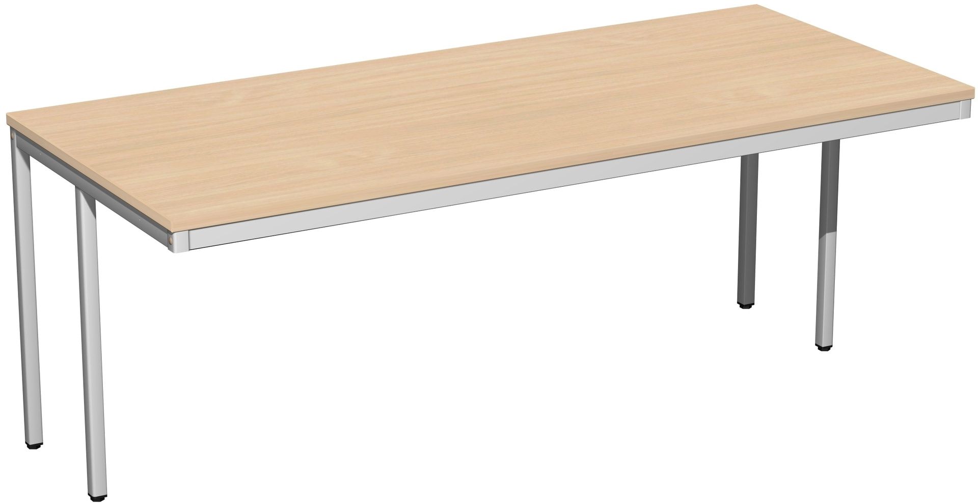Schreibtisch - 4-Fuß Eco - Bürotisch - 720 x 1.000 x 800 mm (HxBxT) - Gestell lichtgrau - Ahorn