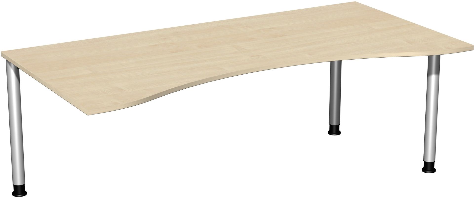 Ergo-Schreibtisch - 4-Fuß Flex - Bürotisch - Höhe 680-800 mm - 1.600 x 1.000 mm (BxT) - Gestell anthrazit - Ahorn