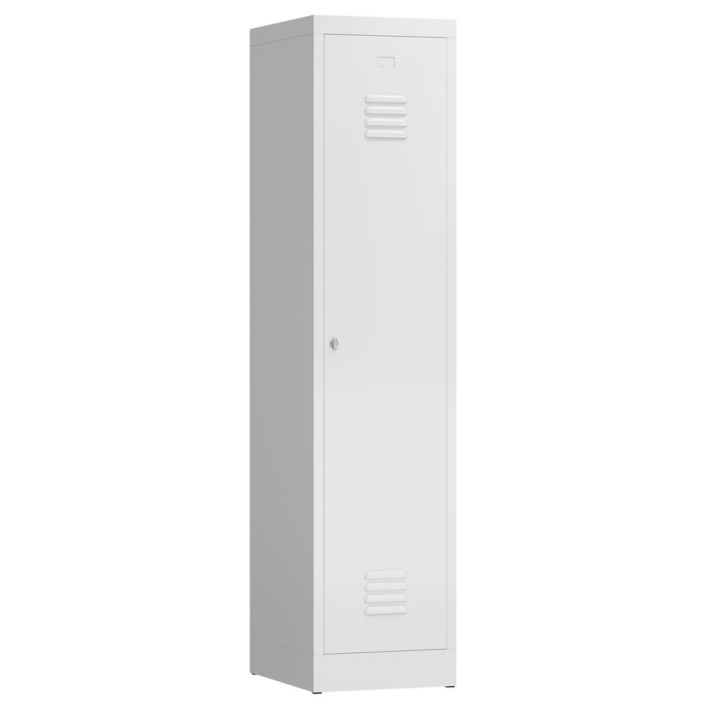 Garderobenschrank, Garderobenspind, 1 Abteil, Abteiltrennwand, 1.800 x 415 x 500 mm (HxBxT), Stahl, Drehriegel, Korpus: lichtgrau, Front: anthrazit