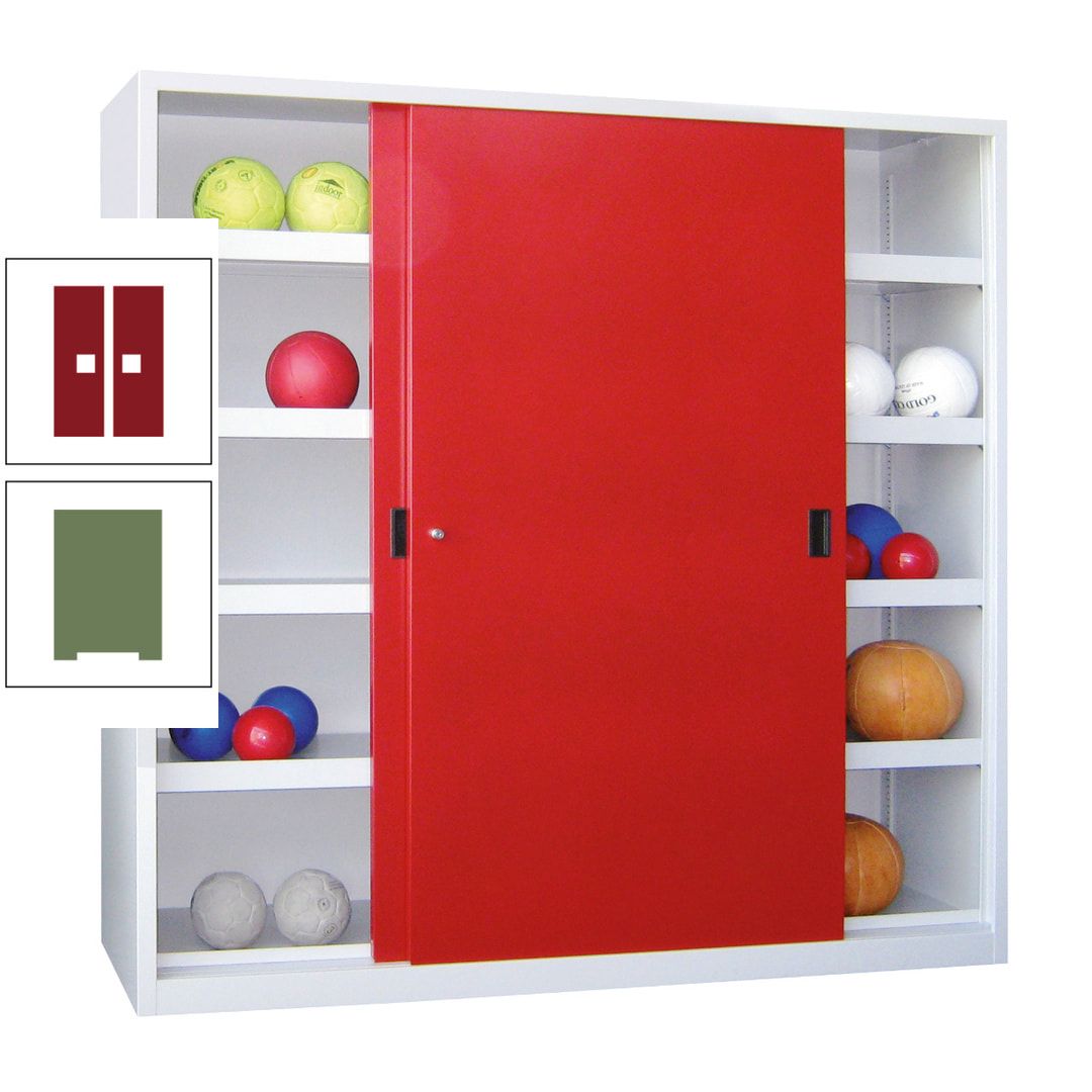 Ballschrank - Schiebetüren - Trennwand - 8 Böden - 1.950x1.500x600 mm (HxBxT) - anthrazitgrau