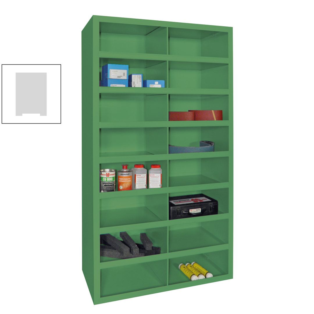 Fächerregal - Sortierstation - Ordnungsregal - 16 Fächer - Materialschrank - 1.800 x 1.000 x 500 mm (HxBxT) - Farbe anthrazitgrau