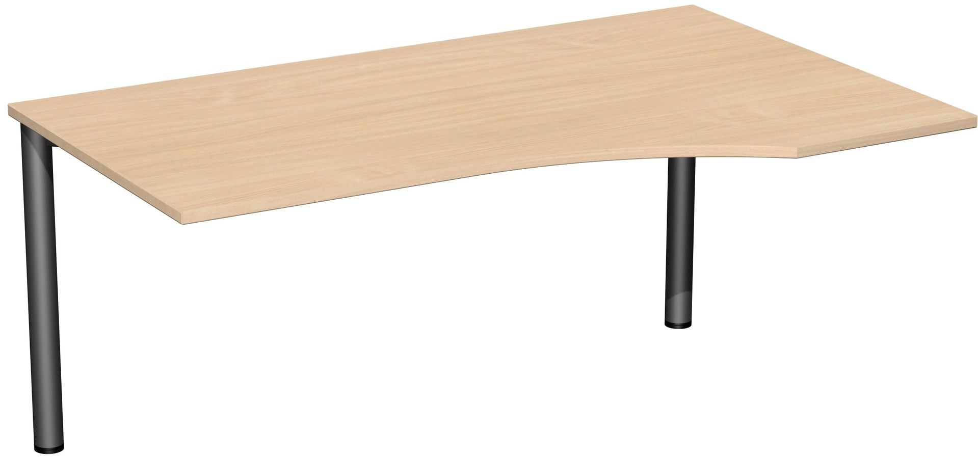 Eckschreibtisch - Ecke rechts - 4-Fuß Flex - 720 x 1.600 x 1.000 mm (HxBxT) - Gestell anthrazit - Ahorn