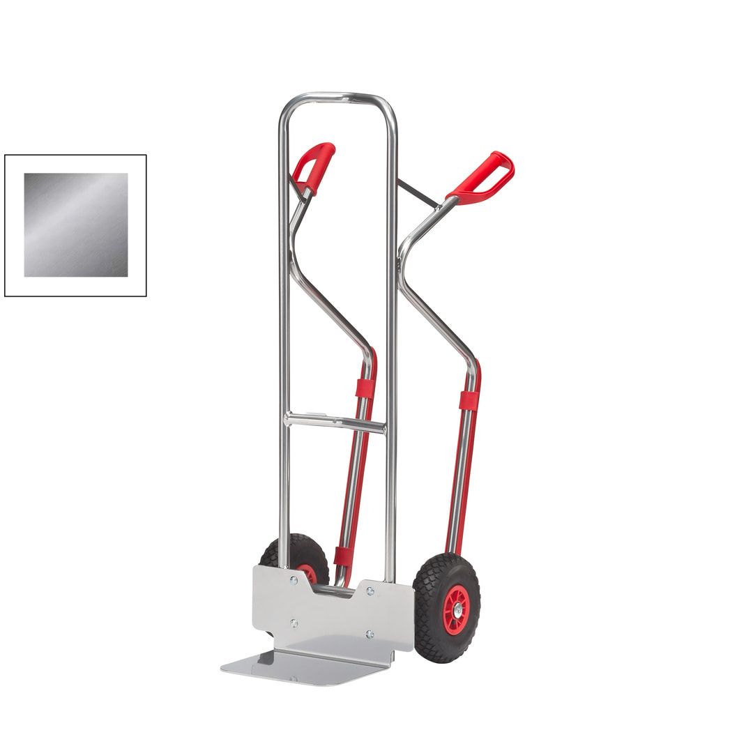Fetra - Alukarre - 200 kg - Schaufel 320 x 250 (BxT) mm - Kunststoff-Gleitkufen - Luftbereifung