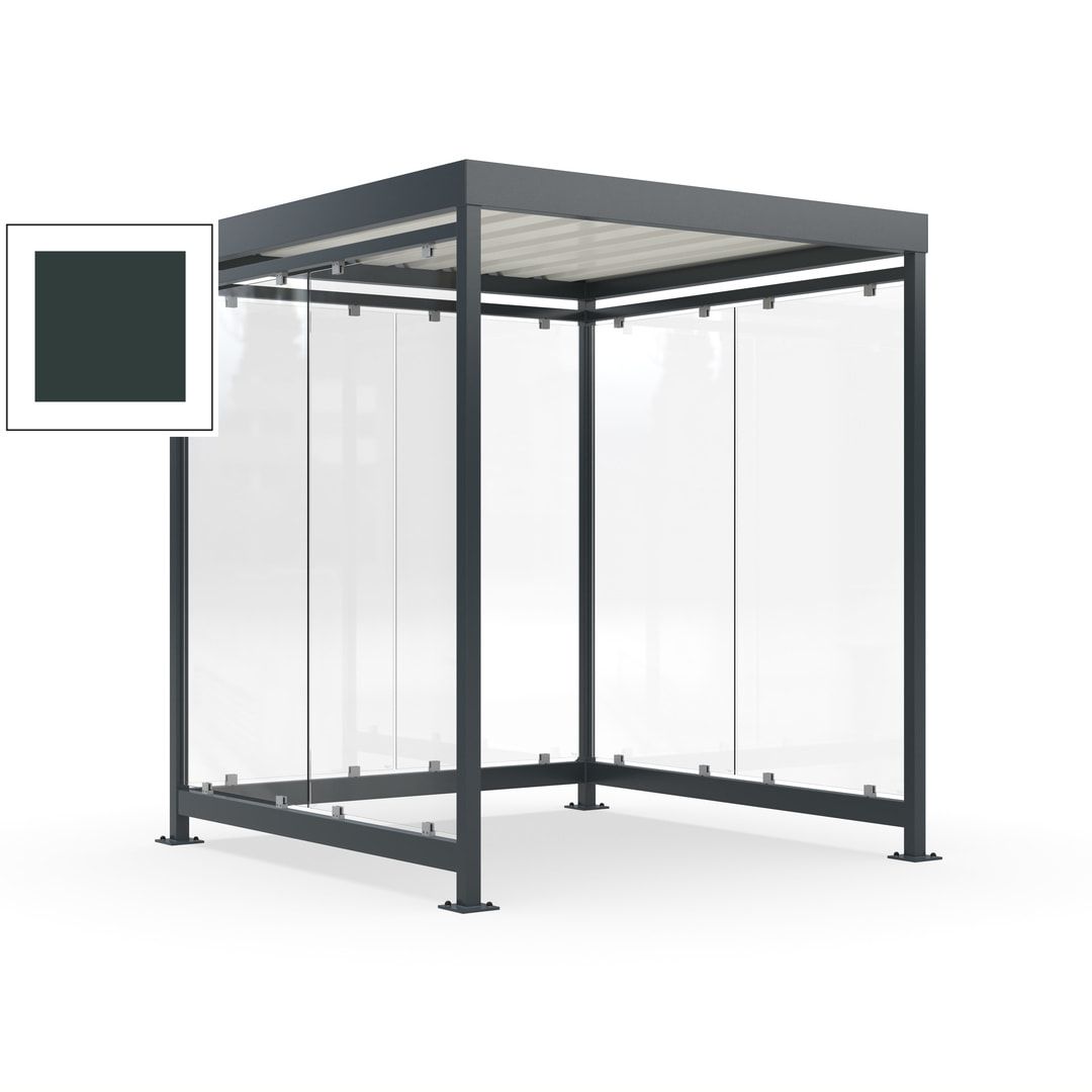 Raucherunterstand, Bushaltestelle, 6-7 Personen, 6 Wände, 2.510 x 2.165 x 2.165 mm (HxBxT), Achatgrau