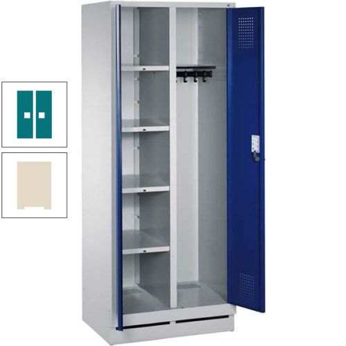 Mehrzweckschrank, Doppeltüren, Füße, 2 Abteile a 300 mm, Korpus anthrazitgrau, Tür anthrazitgrau, 1.800 x 600 x 500 mm (HxBxT)