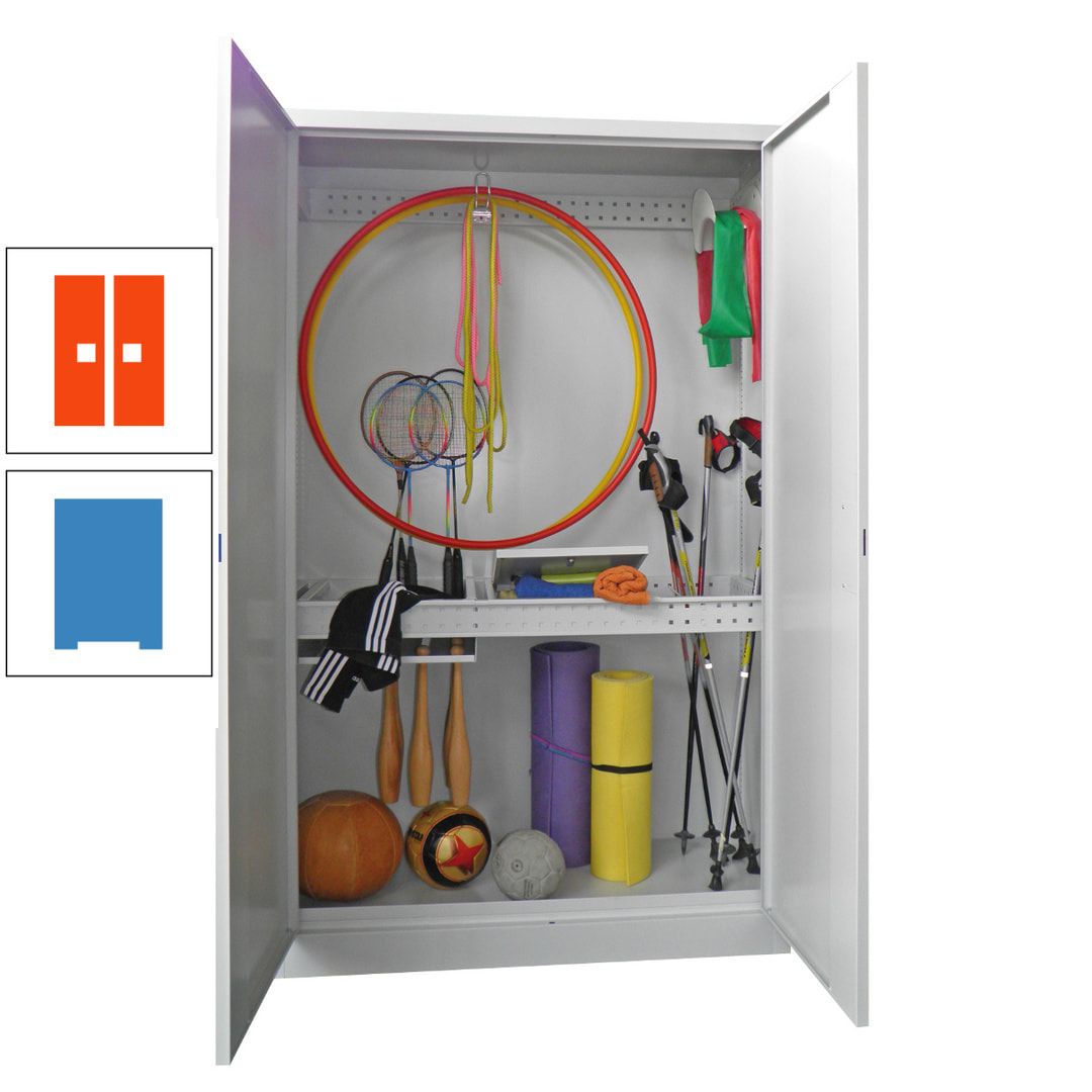 Sportschrank - Vollblechtüren - Variante 1 - 1.950x1.200x500 mm (HxBxT) - anthrazitgrau