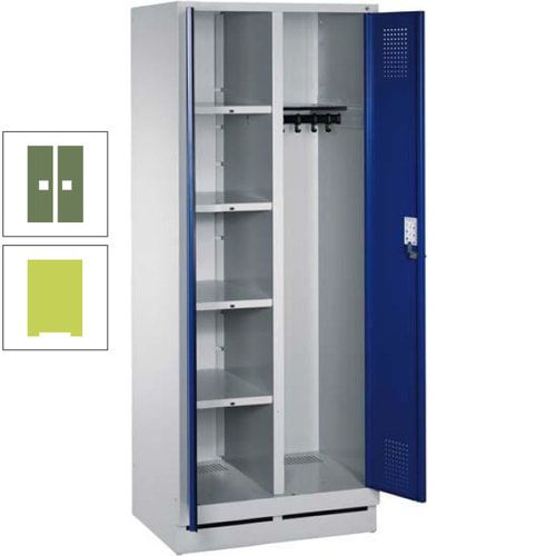 Mehrzweckschrank, Doppeltüren, Füße, 2 Abteile a 300 mm, Korpus anthrazitgrau, Tür anthrazitgrau, 1.800 x 600 x 500 mm (HxBxT)