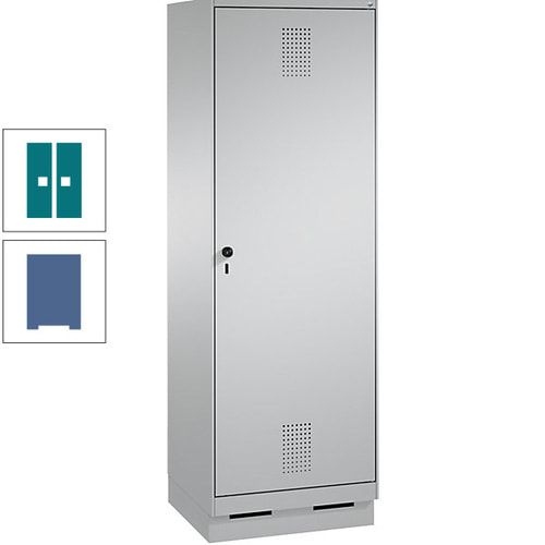 Doppel-Spind, Garderobenschrank, 1 Tür für 2 Abteile a 300 mm, Korpus anthrazitgrau, Türen anthrazitgrau, 1.800 x 600 x 500 mm (HxBxT)