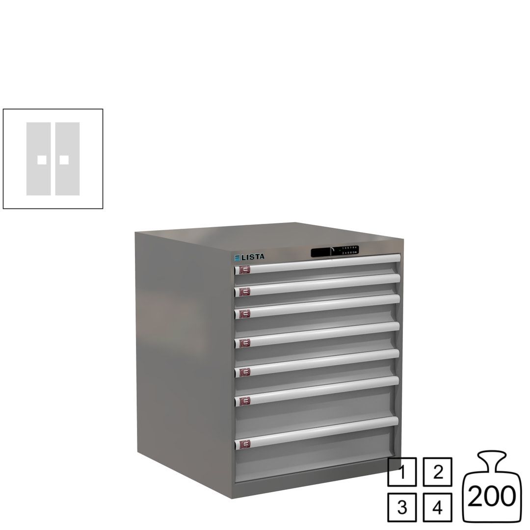 Lista Schubladenschrank - 14.409.010 - 850x717x725 mm (HxBxT) - 7 Schubladen - 75 kg - Key Lock - lichtblau (RAL 5012)