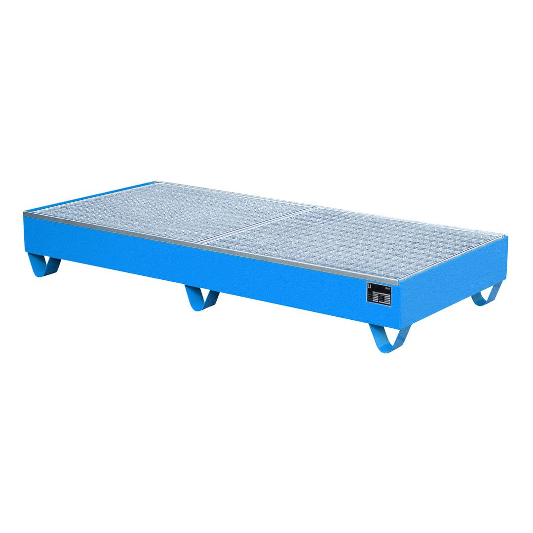 Auffangwanne - 1.800 x 800 mm (BxT) - 202 l - Füße - Gitterrost - feuerrot