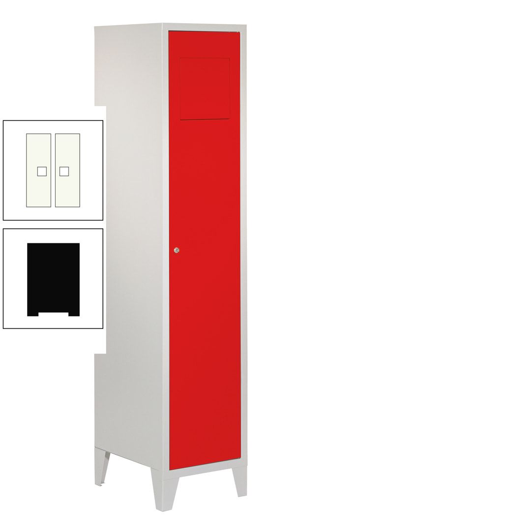 Wäschesammelschrank - 1.850 x 400 x 500 mm (HxBxT) - Füße - Drehriegel - anthrazitgrau